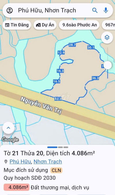 Bán 4086m2 đất mặt tiền thương mại dịch vụ, Đại Phước. Chính chủ