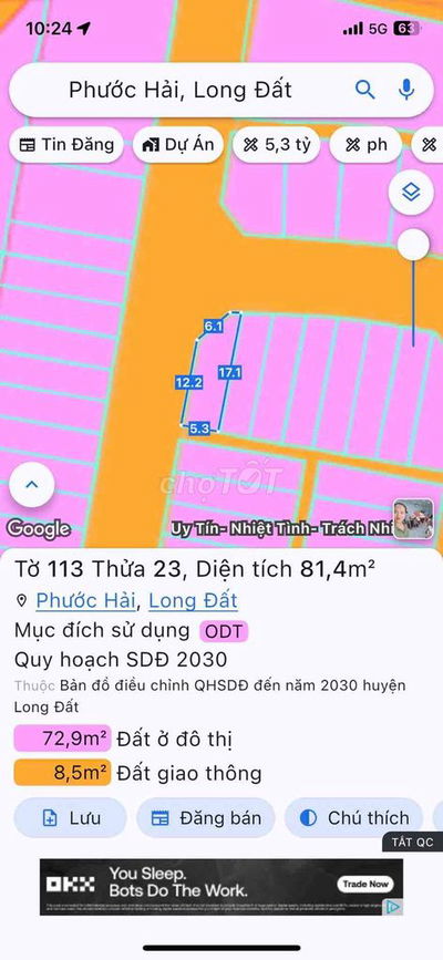 cân bán gấp lô đất mặt tiền đường Lê lai phước hải