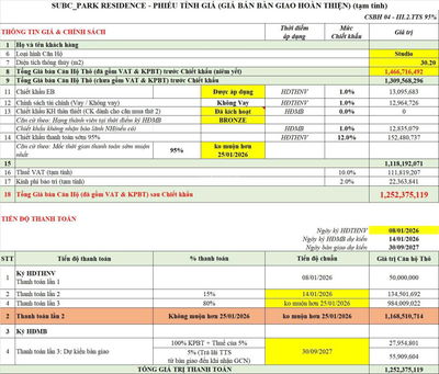 STUDIO quỹ NGOẠI GIAO Tòa P15 & P19 - Full giá nội thất từ 1,2 tỷ/ căn. LH 0981 958 ***