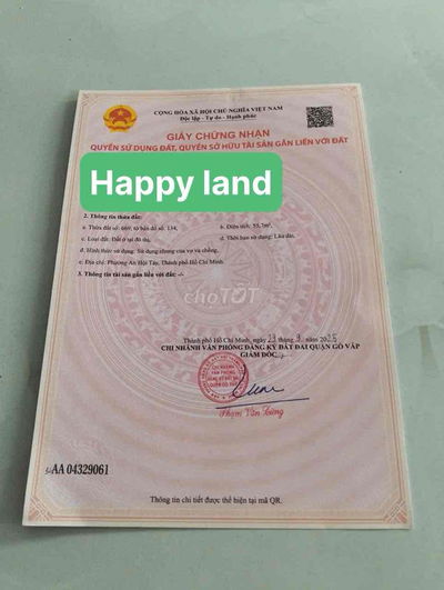 🏡 BÁN ĐẤT HẺM XE HƠI NGUYỄN DUY CUNG – P.12 – GÒ VẤP SHR 4x14M - 4,95