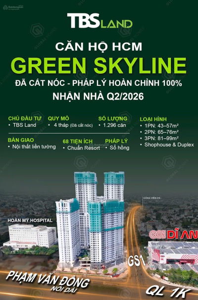 Green skyline - nhận nhà ở ngay - Giá 58tr/m2 chiết khấu 18% - nâng tầm đẳng cấp sống