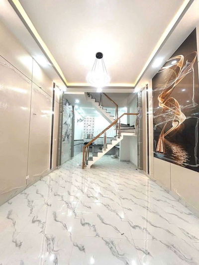 Nhà ĐHT 23. Dt 4 dài 12. 1lau 2pn 2wc. Hẻm 3m sổ hồng riêng 4ty450