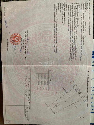 đất ở nông thôn60m2,đất trồng cây khác1392m2 .xã Phước Vĩnh An Củ chi