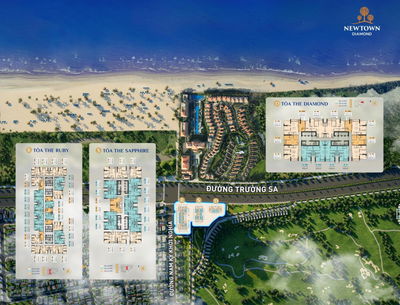 Duy Nhất Căn Hộ Biển 2 PN Dự Án Newtown Diamond Chỉ 4.8 Tỷ View Biển - Bàn Giao Full Nội Thất