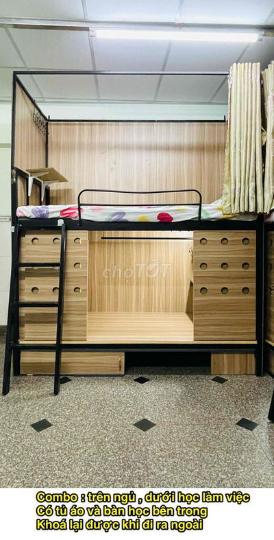 COMBO 2 TẦNG: TRÊN NGỦ DƯỚI SINH HOẠT, GIỜ TỰ DO, FREE XE