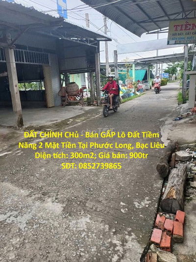 Bán GẤP Lô Đất Tiềm Năng 2 Mặt Tiền Tại Phước Long, Bạc Liêu