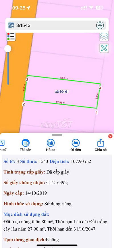 Bán Đất Gia Đình Trung Tâm Xã Đồi 61 Trảng Bom
