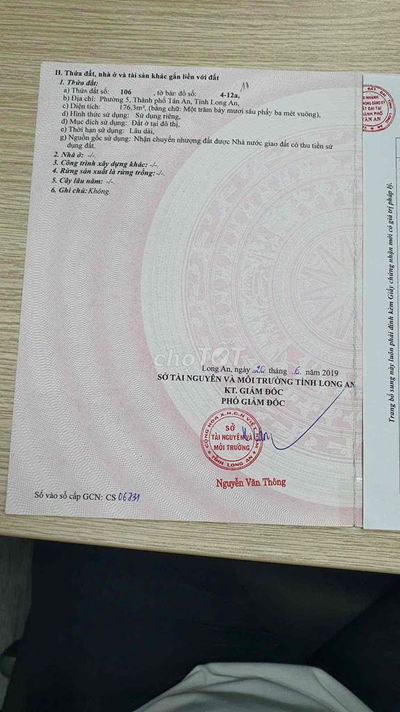 Đất 2 mặt tiền hẻm 4m , Cử Luyện , P.5 . Tân An