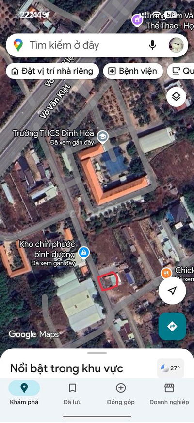 Cần bán đất ở đô thị mặt tiền Dx69 sát trường Thcs Định Hoà