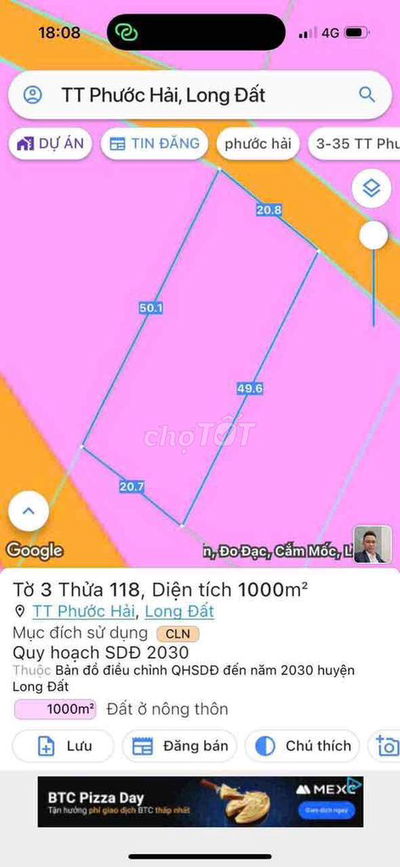 🌈🌈🌈 BÁN 1.000m² ĐẤT ĐẸP TT PHƯỚC HẢI – LONG ĐẤT – BRVT 👉 NGANG 20m x 5