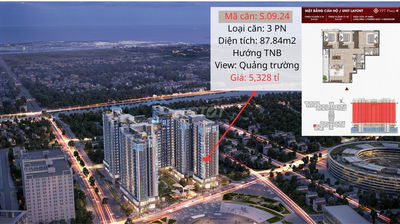 Chỉ 60tr/m2 Sở hữu ngay căn góc 3PN Full nội thất FPT4 cao cấp