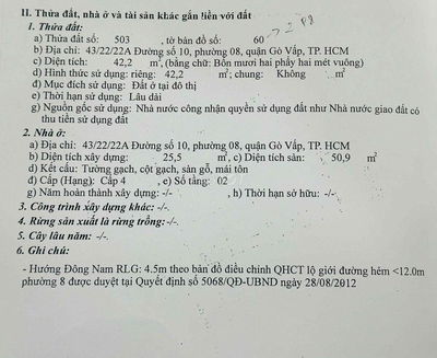 bán nhà chỉnh chủ nguyễn văn khối 43 m giá 3,2 tỉ