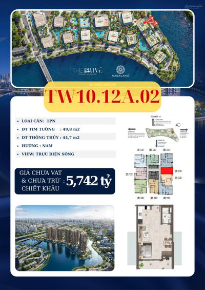 CHÍNH CHỦ GỬI BÁN 1PN THE PRIVÉ TẦNG TRUNG THÁP KHỐI ĐẾ GIÁ GỐC (KHÔNG CHÊNH) - 5,6 tỷ