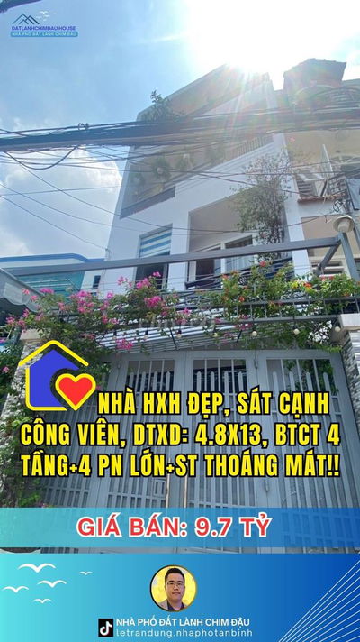 NHÀ ĐẸP LẠC LONG QUÂN, 4.7×13, HXH 5M, 4PN, GẦN ĐH BÁCH KHOA, CHỈ 9.5T