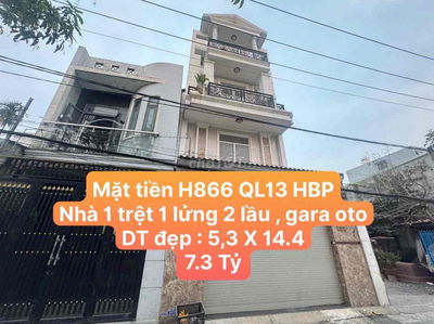 BÁN NHÀ 3 LẦU (Ngang 5,3 x14,4)Quốc Lộ 13 Thủ Đức