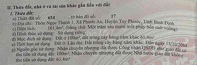 [Chính chủ] BÁN ĐẤT ĐẸP – 161m2, NGỌC THẠNH 1, BÌNH ĐỊNH(Đã có sổ)