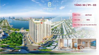 Giỏ hàng 6 căn đẹp cuối cùng Peninsula - View Sông Hàn, giá gốc CĐT, bàn giao nội thất liền tường