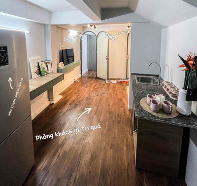 Căn HỘ 2PN 1WC 60m2 To Rộng _ Nội Thất Đầy Đủ _ Giặt Sấy Chung