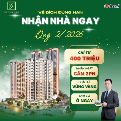 🔥 CHỈ CẦN 400 TRIỆU, SỞ HỮU NGAY CĂN HỘ 2PN, CHỈ CÓ TẠI GREEN SKYLINE