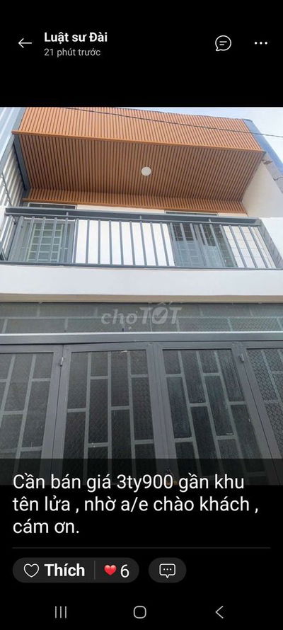 CHÍNH CHỦ BÁN NHÀ]   TỈNH LỘ 10, TÂN TẠO, BÌNH TÂN – SỔ HỒNG RIÊNG