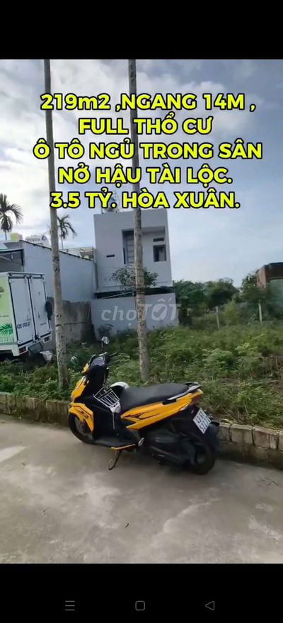 FULL THỔ CƯ,ĐẤT HÒA XUÂN MỚI – NGANG GẦN 14M –  TÁCH 2 LÔ QUÝ 3/2026