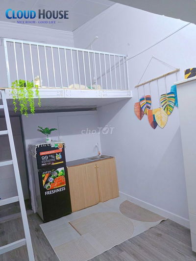 Phòng cho thuê gác cao full nội thất gần cv Làng Hoa - chợ Thạch Đà