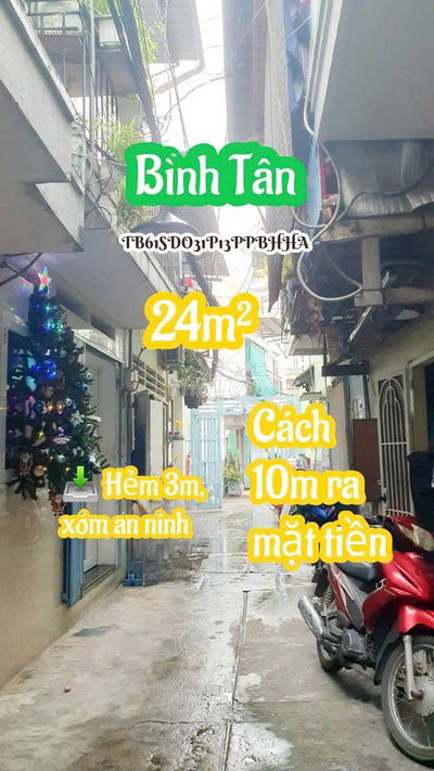 🏡 Nhà Q.Bình Tân, 10m ra mặt tiền HXH, 24m², chỉ 2.4 tỉ