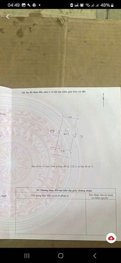 BÁN GẤP MẢNH ĐẤT HOA HẬU - THÔN NHỊ CHÂU , LIÊN NINH - 44M2 GIÁ ĐẦU TƯ