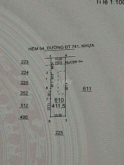 Chính chủ cần bán lô đất 10x41(100m thổ cư) trung tâm phú giáo HCM