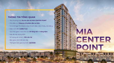 Chỉ từ 750 triệu, sở hữu ngay căn hộ cao cấp Mia Center Point tại trung tâm Liên Chiểu, Đà Nẵng