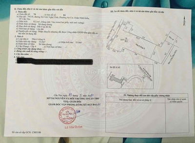 Nền 82m Hẻm 79 XVNT, An Cư (hộ khẩu trường Ngô Quyền & Đoàn Thị Điểm)