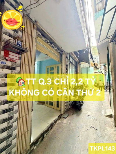 CHỈ NHỈNH 2 TỎI HỘ KHẨU TT Q.3 NHÀ 3 TẦNG