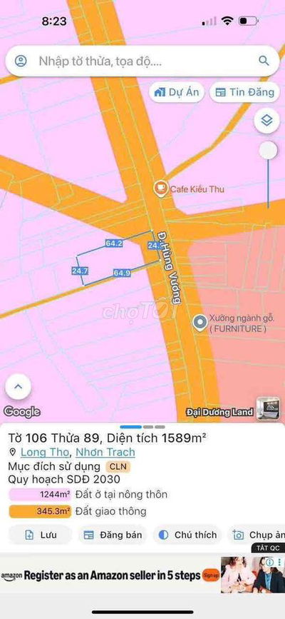 Bán gấp 2 lô đất dân hai mặt tiền