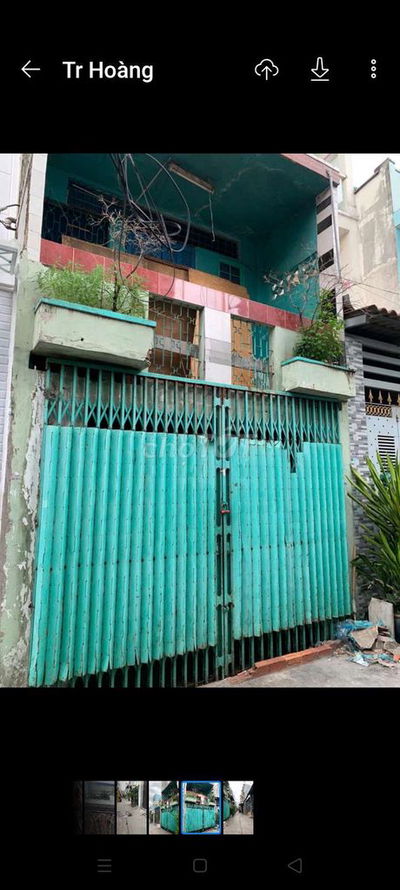 Nhà cấp bốn:3,6(nở hậu 3,9)x19 mặt tiền hẻm 101,bùi Minh Trực,p5,Q8