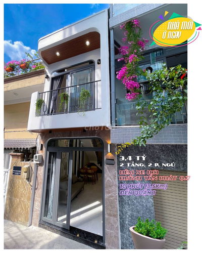 NHÀ MỚI Ở NGAY, HẺM XE HƠI HUỲNH TẤN PHÁT Q7, CHỈ 3,4 TỶ