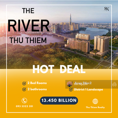 HOT DEAL - THE RIVER - Căn 2PN View Q1 - Giá Rẻ Nhất Dự Án - Đã Có Sổ