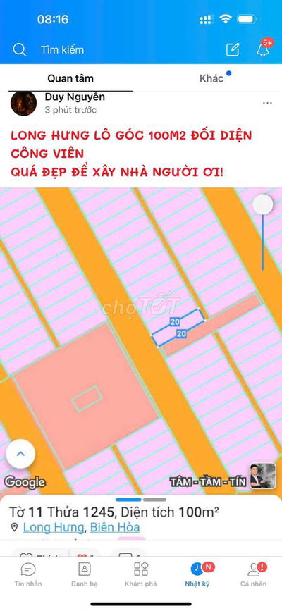 Chính chủ cần bán- Lô góc  - đối diện công viên