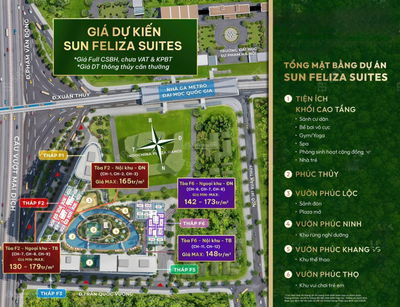 Bán căn hộ chung cư cao cấp Sun Feliza Suites - Cầu Giấy, 4PN, 155m, căn góc, tầng cao, view thoáng