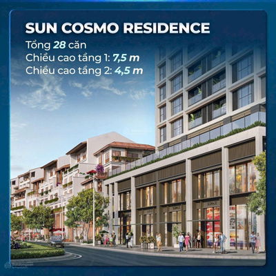 Bán Shophouse Khối Đế P2 Sun Cosmo Residence, 203m2, Đ.Trần Hưng Đạo giá đầu tư tốt hưởng Full Ck