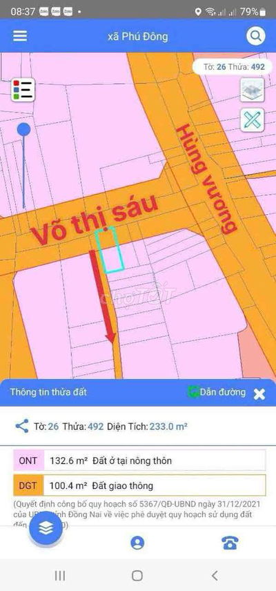 Đất mặt tiền Võ Thị Sáu gần quán cà phê e