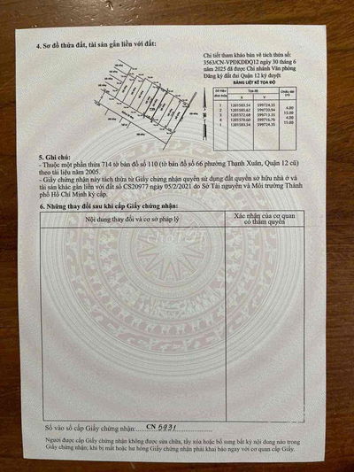 Đất 1 sec tx 14 gần chung picity phường thạnh xuân quận 12