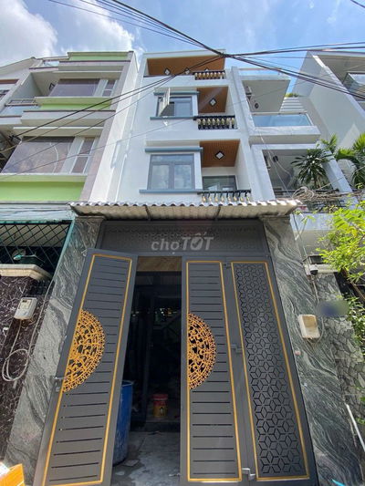 NHÀ 4 TẦNG - ĐẤT MỚI - GIÁP TÂN PHÚ - HẺM ĐẸP XE HƠI - 58M2 - NHÌNH 6T