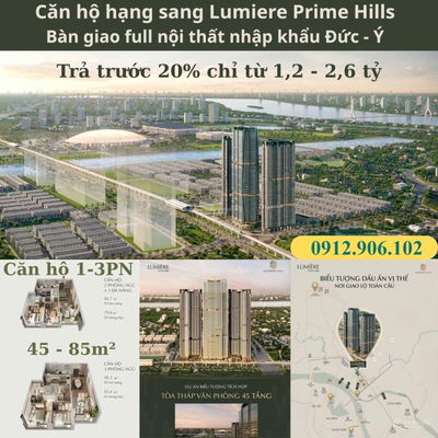 Quỹ căn đẹp Vip giá Gốc CĐT Lumière Prime Hills Cổ Loa - CK lên tới 17%, hỗ trợ Ls0% trong 36 tháng