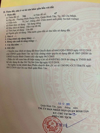 Bán đất nền hẻm 5m(XT)617 Lê Trọng Tấn, P.B.H.Hòa, Q. B.Tân.Giá 4,3 tỷ