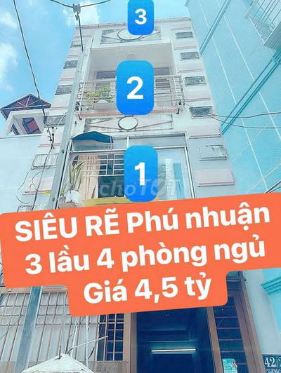 Nhà 3 Lầu Kiên Cố Giá 4.5 Tỷ, Gần Nguyễn Văn Trỗi & Phan Đình Phùng