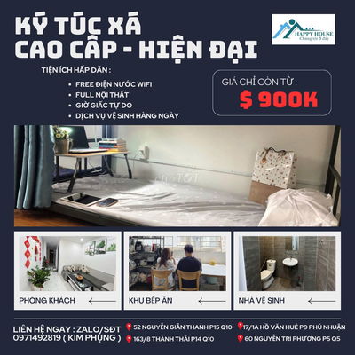 🏠 KÝ TÚC XÁ TIỆN NGHI QUẬN 10  – Ở NGAY GIÁ CHỈ TỪ 900K/THÁNG