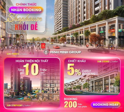 Shophouse khối đế Sun Symphony view sông Hàn, View pháo hoa mặt đường 27m Trần Hưng Đạo