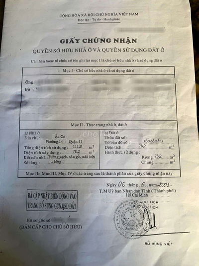 BÁN ĐẤT TẶNG NHÀ ĐƯỜNG ÂU CƠ  - 2 TẦNG 87M2 HẺM XE HƠI TRÁNH, CHỈ 9xTỶ