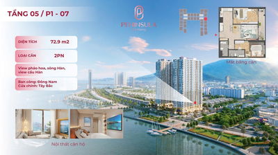 CĂN 2PN VIEW PHÁO HOA BAN CÔNG ĐÔNG NAM HỖ TRỢ VAY 70% DUY NHẤT CÒN LẠI TẠI PENINSULA!