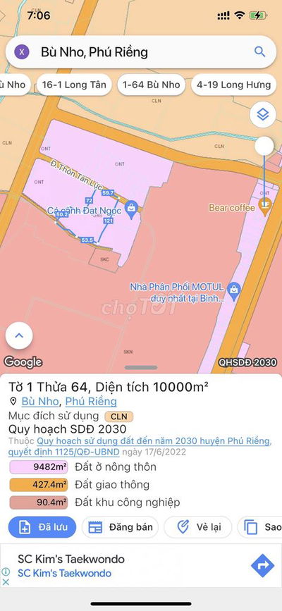 BÁN ĐẤT 1HECTA - CCN BÙ NHO TRIỂN KHAI QUÝ 4.2025 - PHÚ RIỀNG ĐỒNG NAI